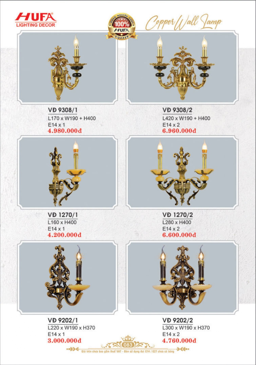 Bảng giá đèn trang trí HUFA